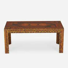 coffee table by Karl Springer, c. 1965, lacquered paper over wood, sold Mar 2020