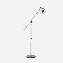 attribution Reggiani, adjustable floor lamp, c. 1965, chrome-plated and enameled steel, plastic