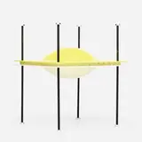 UFO table lamp by Ettore Sottsass, acrylic, plastic, enameled brass, Lucite, sold Mar 2020