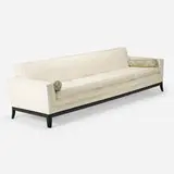Tommi Parzinger, sofa, c. 1955, upholstery, lacquered wood