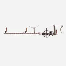 John C. Dettra Machine Co., Little Wonder two-person hedge trimmer, c. 1922, metal, wood, iron, steel