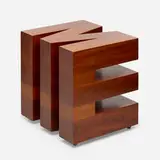 Nancy Dwyer, The ME Block, 1989, Honduran mahogany, brass