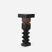 Harold Balazs, pedestal, c. 1970, carved, stained, and ebonized wood