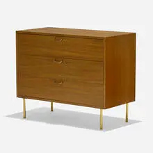 Harvey Probber, cabinet, c. 1955, mahogany, brass