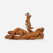 William Kent, Untitled, 1961, carved and enameled elm, carved walnut