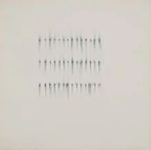 Edda Renouf, Incised Lines and Pastel, 1975, pencil and pastel chalk on Arches rag paper