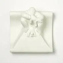 Woman Eating Children by Tom Otterness, 1982, plaster wall relief, sold May 2004