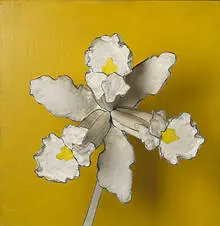 Marjorie Strider, Dutch Iris: Triptych, 1965, styrofoam, liquitex, masonite