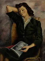 Roman Maraz, Woman Reading in a Mathsson Chair, 1942, oil on masonite