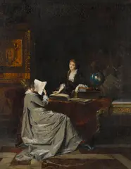 Conrad Kiesel, In the study, oil on canvas