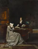 Conrad Kiesel, In the study, oil on canvas