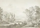Italian School, Figures in extensive mountainous Italianate landscapes (a set of four)