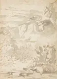 Salvator Rosa, A study for fighting figures in a cavalry engagement