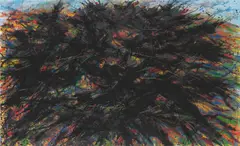 Großes Geäst vor fernem Berghang by Max Uhlig, 1989, Öl auf Leinwand, sold Jun 2022