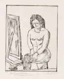 Max Beckmann, Toilette (Vor dem Spiegel), 1923, Kaltnadel auf BSB-Bütten