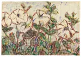 Weiße Blüten by Christian Rohlfs, Um 1934, Farbkreiden und Wassertempera auf genarbtem Velin, sold May 2014