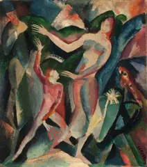 Der exotische Tanz by Josef Eberz, 1917, Öl auf Pappe, sold May 2014