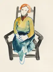 Felka im Lehnstuhl by Felix Nussbaum, Um 1940, Gouache auf Papier, sold May 2014