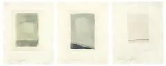 Luc Tuymans, Slide I – II – III, 2003, Folge von drei Monotypien, jeweils auf Bütten