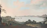 Saverio (Xavier) della Gatta, Blick auf den Golf von Pozzuoli, 1799, Gouache auf Papier