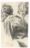 Bärtiger Mann nach links (Studienblatt) by Adolph von Menzel, Bleistift auf Papier, sold May 2014