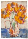 Blüten in Vase by Christian Rohlfs, 1923, Wassertempera auf Bütten, sold May 2014