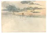 Friedrich Salathé, Wolken über Ariccia, Aquarell über Bleistift auf Papier