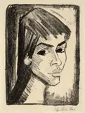Otto Mueller, Mädchenkopf (Bildnis Irene Altmann), 1921, Lithographie auf Papier