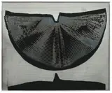 Flügel by Heinz Mack, 1976, Assemblage: Farbserigraphie auf Aluminumfolienkarton und geprägte Aluminiumfolie auf Holz, im Künstlerrahmen, sold Nov 2013