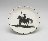 Picador (A.R. 160) by Pablo Picasso, 1952, White earthenware clay with black enamel decoration, sold Jun 2008