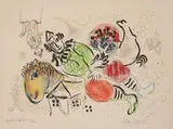 Marc Chagall, The Traveling Circus, 1969, Color lithograph