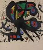 Agora 1 exhibition poster by Joan Miró, 1971, Lithograph in color, sold Jun 2008