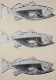 Andy Warhol, Fish, 1983, Screenprint on wallpaper
