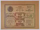 Deborah Sussman, Day of the Dead poster, 1957, Rough unbleached handmade paper mounted to linen