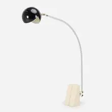 Ill-Form, floor lamp, c. 1965, aluminum, enameled steel and aluminum, brass