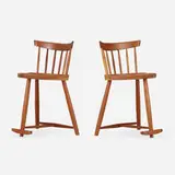 George Nakashima, Mira stools, pair