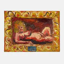 Peter Dean, Framed Nude #2, 1968, oil on board