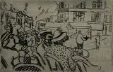 Paul Wieghardt, Cafe en Banlieue, c.1934, etching