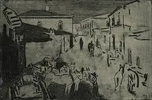 Rue de Servilha a Serper (Turlugal) by Paul Wieghardt, c.1934, etching, sold May 2004