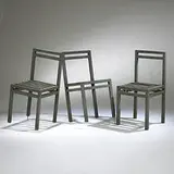 Allan Wexler, Cement Flow Platforms (Three Chairs on a Hill), 1990, painted wood