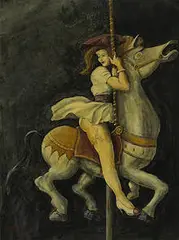 Reginald Marsh, Carousel, 1947, oil on board