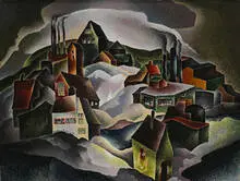 William Schwartz, Company Town, c.1930, watercolor and gouache on paper