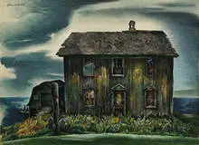 William Schwartz, Over Fifty and Abandoned, c. 1930, watercolor and gouache on paper mounted to cardboard