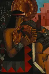 Aztec Indian by Julio de Diego, c.1940, oil on masonite, sold Nov 2003