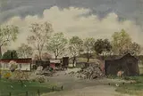 Adolf Dehn, untitled (Farm Scene)