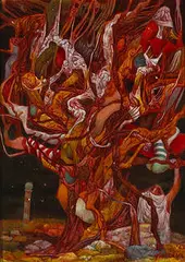Raymond Gloecker, untitled, 1962, oil on board