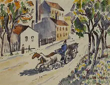 Béla Kádár, untitled, watercolor on paper
