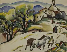 untitled by Béla Kádár, watercolor on paper, sold Nov 2003
