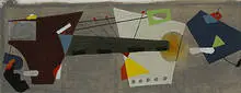 Esphyr Slobodkina, Mural sketch #4, 1938, oil on board