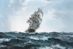 Montague Dawson, Daybreak, oil on canvas